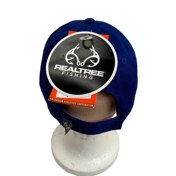 Men's Realtree Fishing Blue Cap Adjustable Back Logo Patch Cotton Trucker Hat OS - Picture 2 of 8